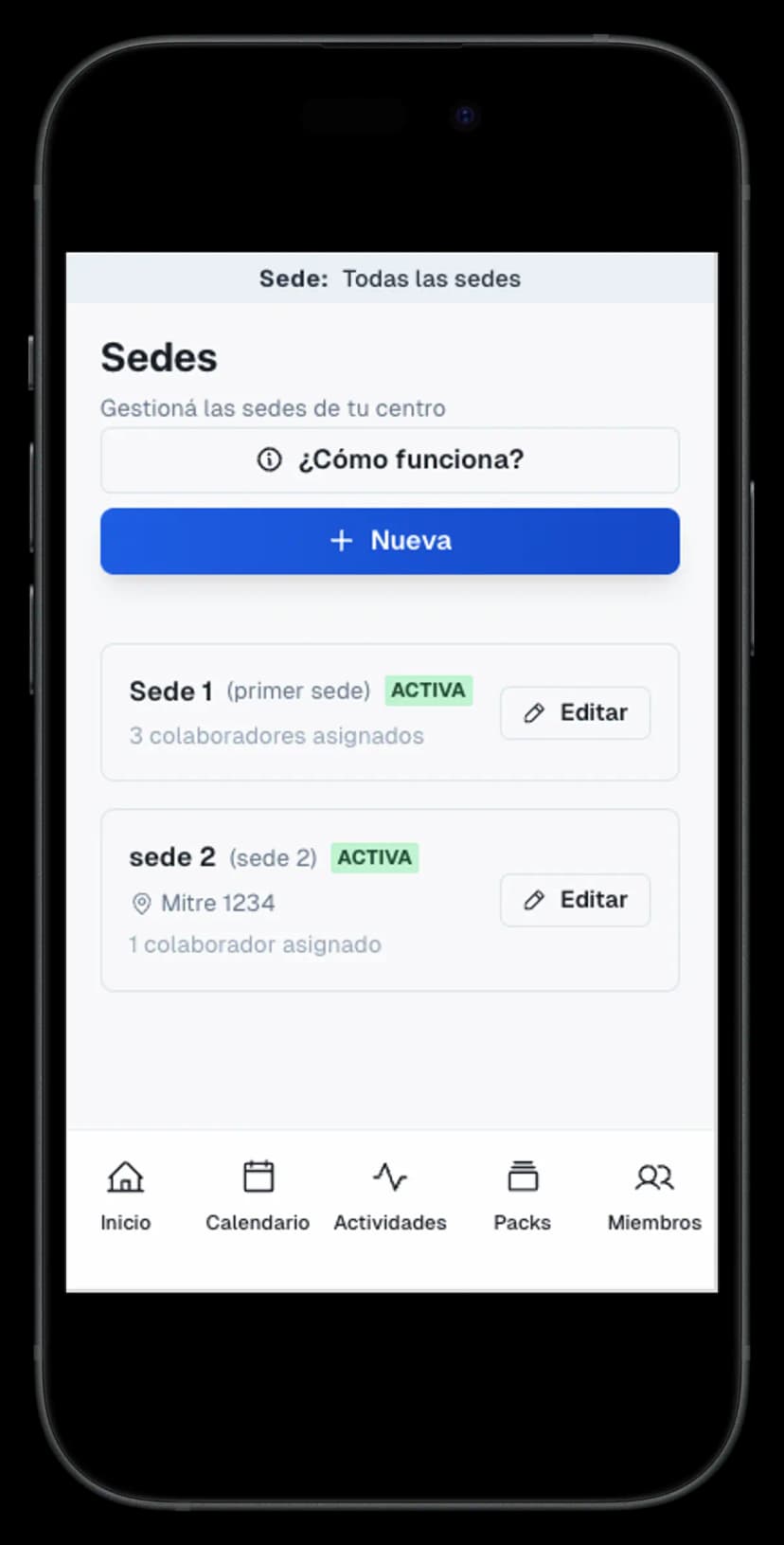 Gestión multi-sede para estudios de pilates y yoga