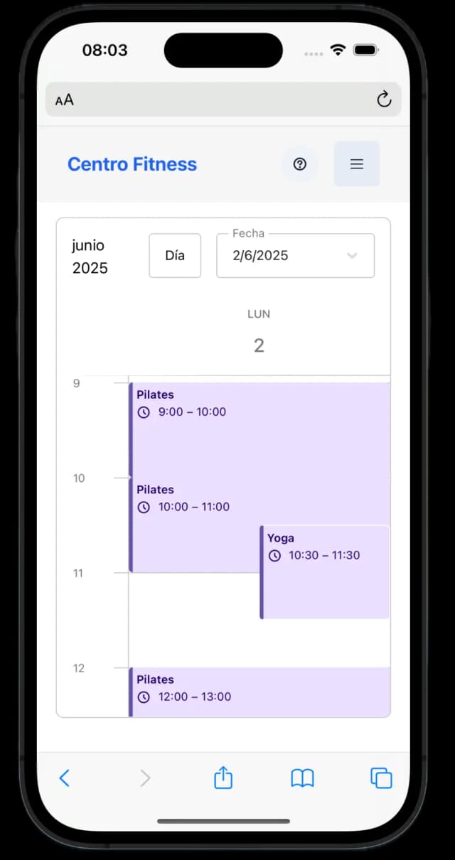 Calendario para instructores de yoga