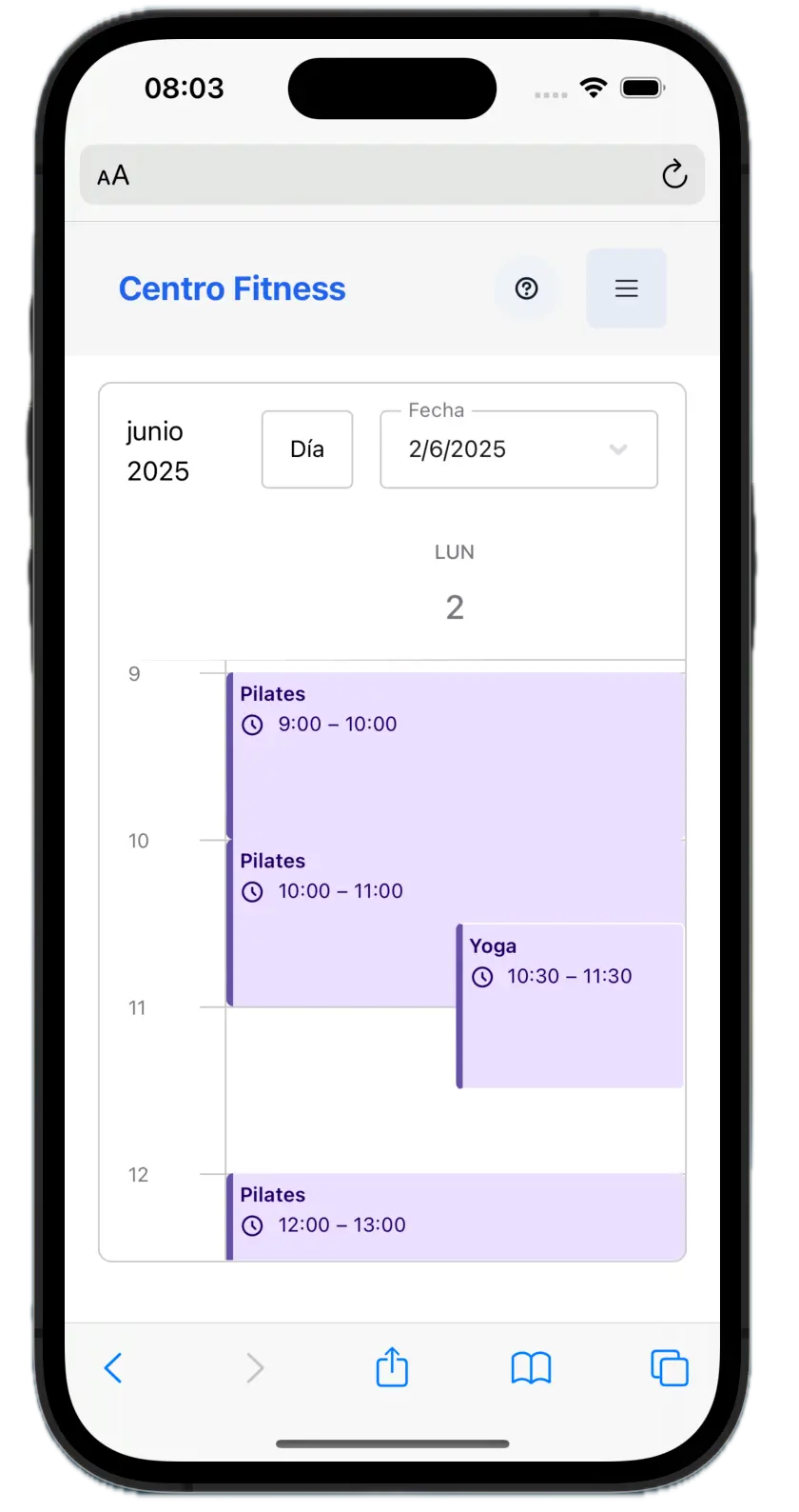 Calendario inteligente de clases