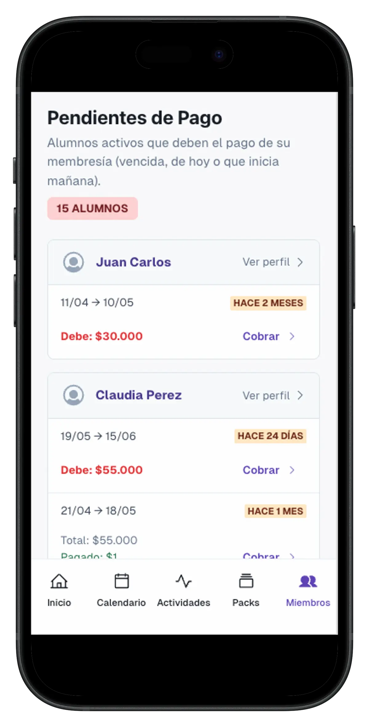 Inactivación automática de deudores y liberación de turnos en yoga