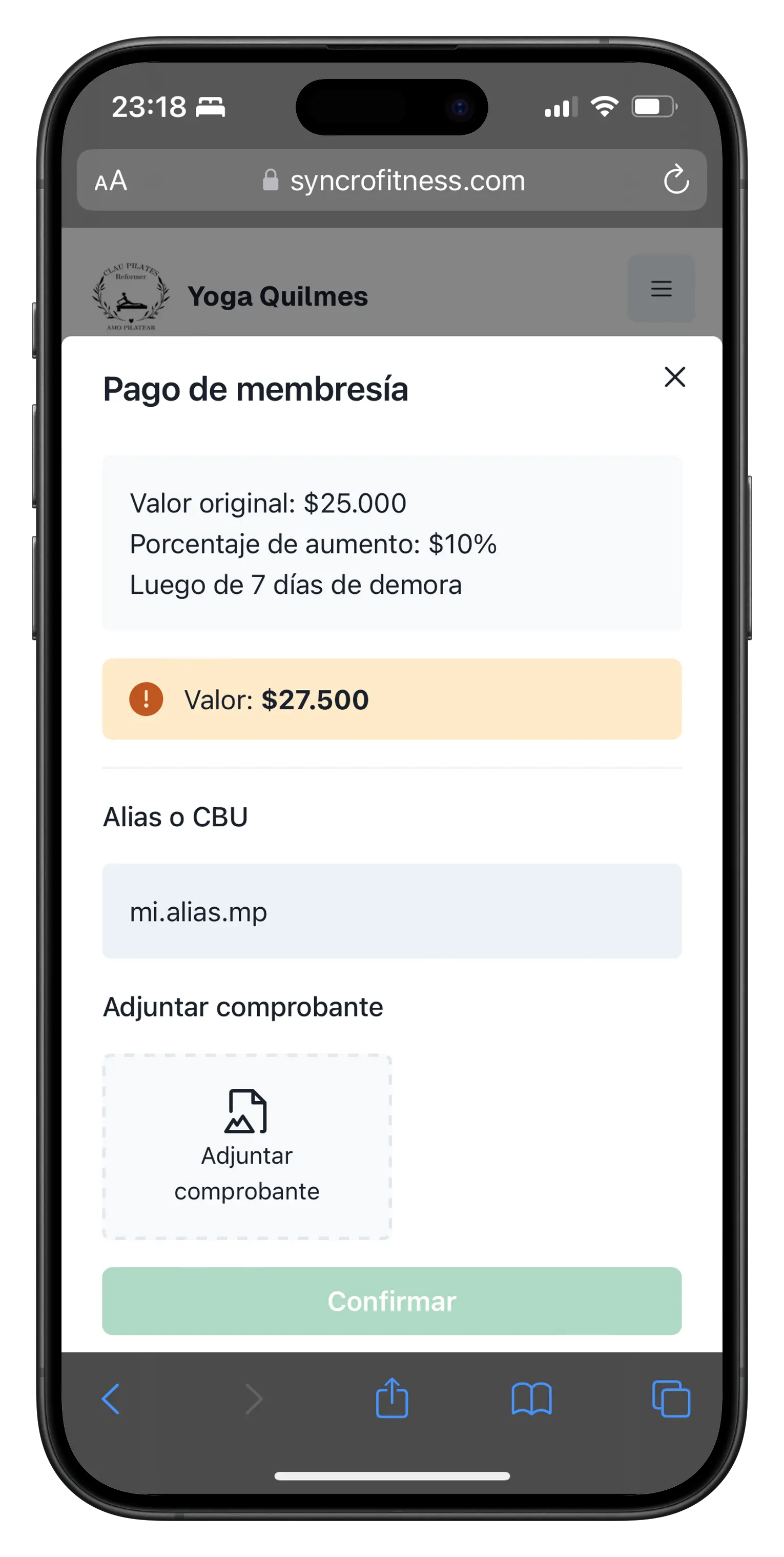Gestión de cobros y membresías automáticas de pilates